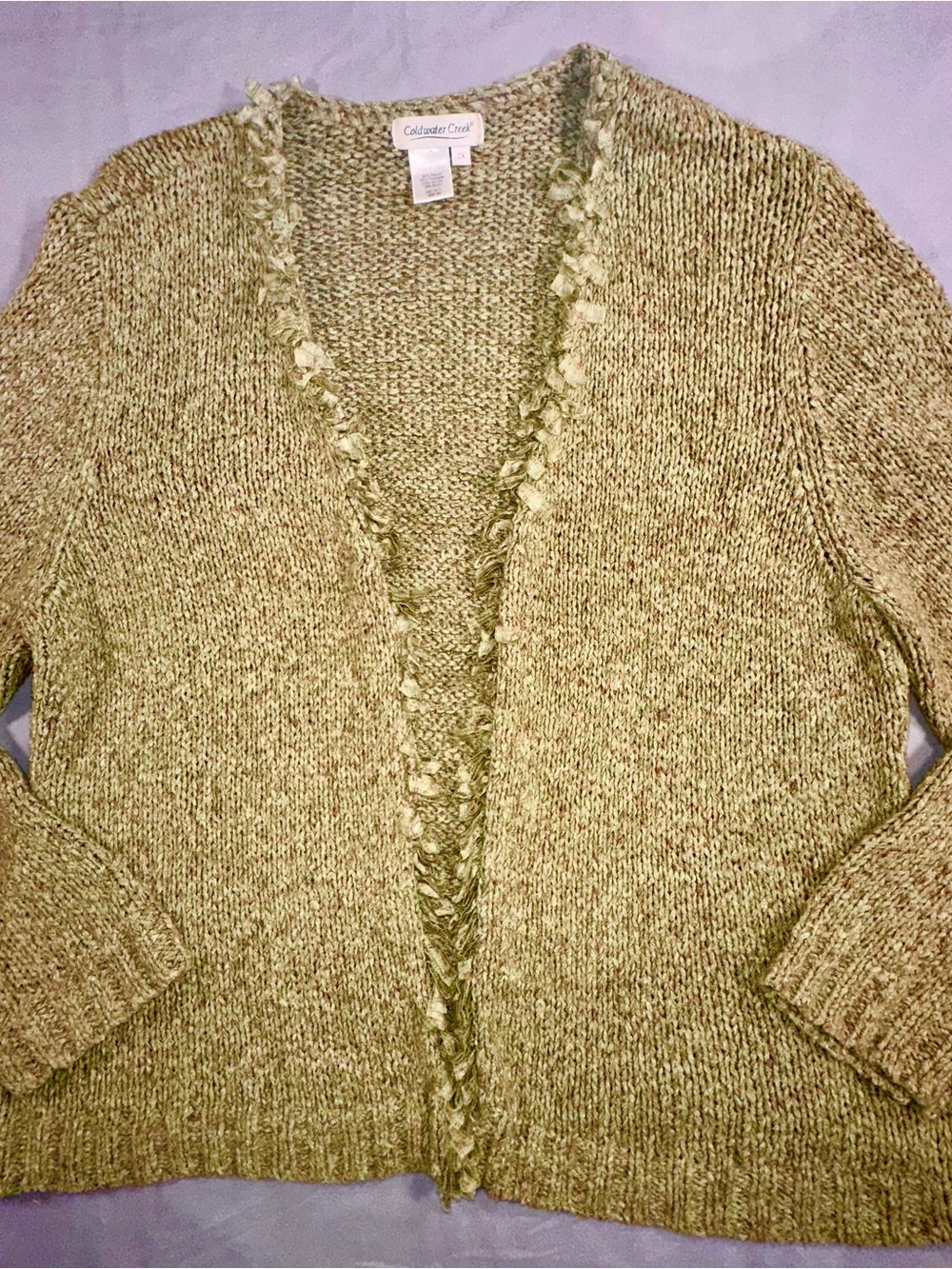 Coldwater Creek Olive-Cardigan cottage core 70s Y2K romantic angel wing